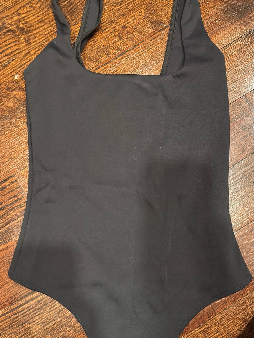 Good American Black Scoop Neck Bodysuit